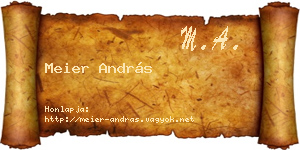 Meier András névjegykártya